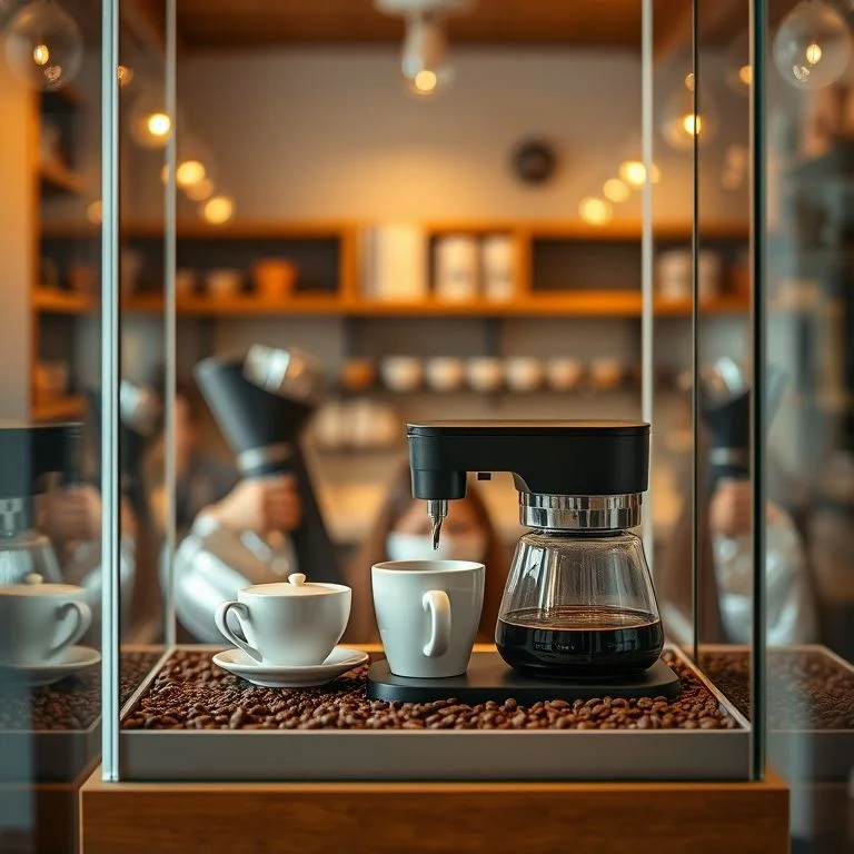 Softly diffused light highlighting the steam rising from a freshly brewed cup of coffee.